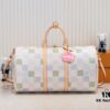 Keepall Bandoulière 50 Travel Bag in Damier Golf Coated Canvas with M40667 Green Check and M40713 Pink Check