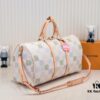Keepall Bandoulière 50 Travel Bag in Damier Golf Coated Canvas with M40667 Green Check and M40713 Pink Check