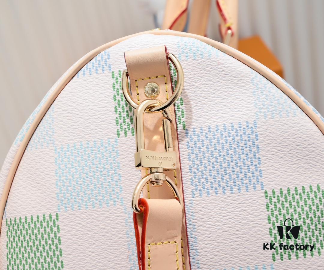 Keepall Bandoulière 50 Travel Bag in Damier Golf Coated Canvas with M40667 Green Check and M40713 Pink Check