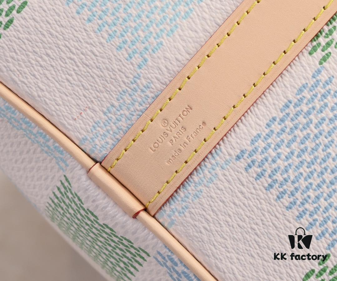 Keepall Bandoulière 50 Travel Bag in Damier Golf Coated Canvas with M40667 Green Check and M40713 Pink Check