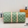 Keepall Bandoulière 50 Travel Bag in Damier Golf Coated Canvas with Green and Pink Check Pattern