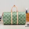 Keepall Bandoulière 50 Travel Bag in Damier Golf Coated Canvas with Green and Pink Check Pattern