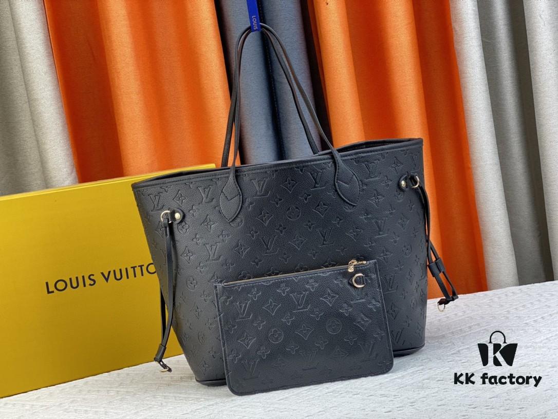 Upgraded Original Version [Exclusive Real Shot M45686 M40995] Small Floral Pressed Louis Vuitton New Neverfull Tote Bag