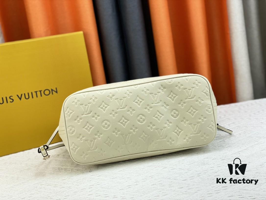 Upgraded Original Version [Exclusive Real Shot M45686 M40995] Small Flower-Pressed Classic Louis Vuitton Neverfull Tote Bag