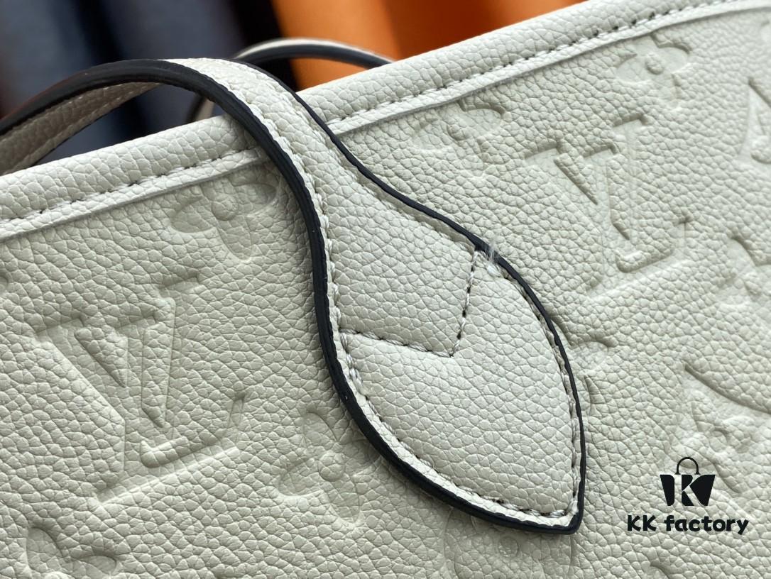 Upgraded Original Version [Exclusive Real Shot M45686 M40995] Small Flower-Pressed Classic Louis Vuitton Neverfull Tote Bag