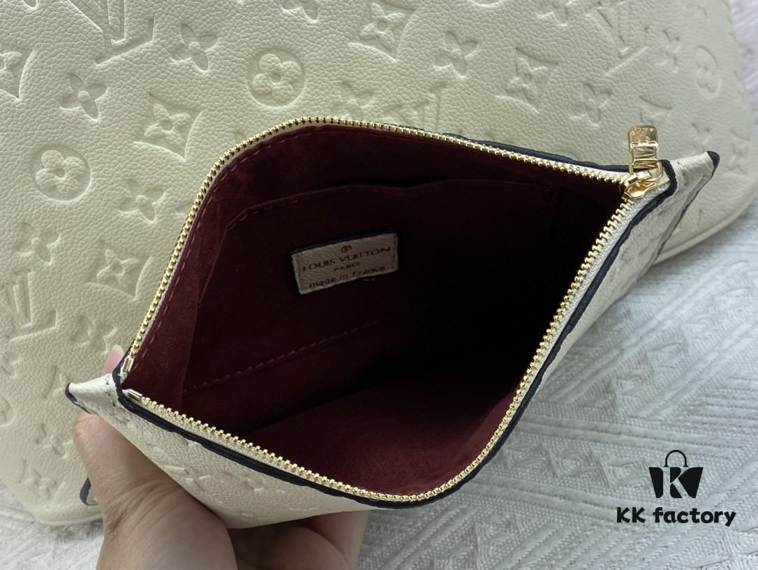 Upgraded Original Version [Exclusive Real Shot M45686 M40995] Small Flower-Pressed Classic Louis Vuitton Neverfull Tote Bag