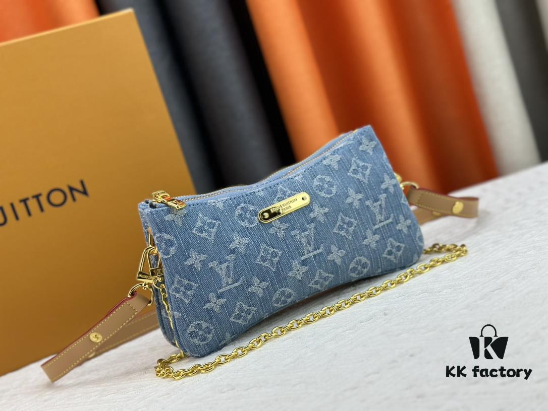 M83003 M83532 Premium Original Monogram New Denim Liv Pochette Fits Snugly on Arm