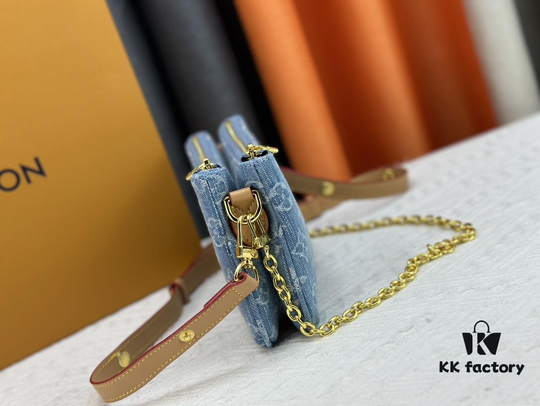 M83003 M83532 Premium Original Monogram New Denim Liv Pochette Fits Snugly on Arm