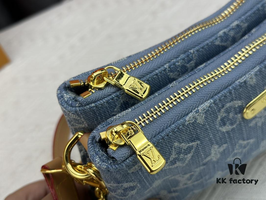 M83003 M83532 Premium Original Monogram New Denim Liv Pochette Fits Snugly on Arm