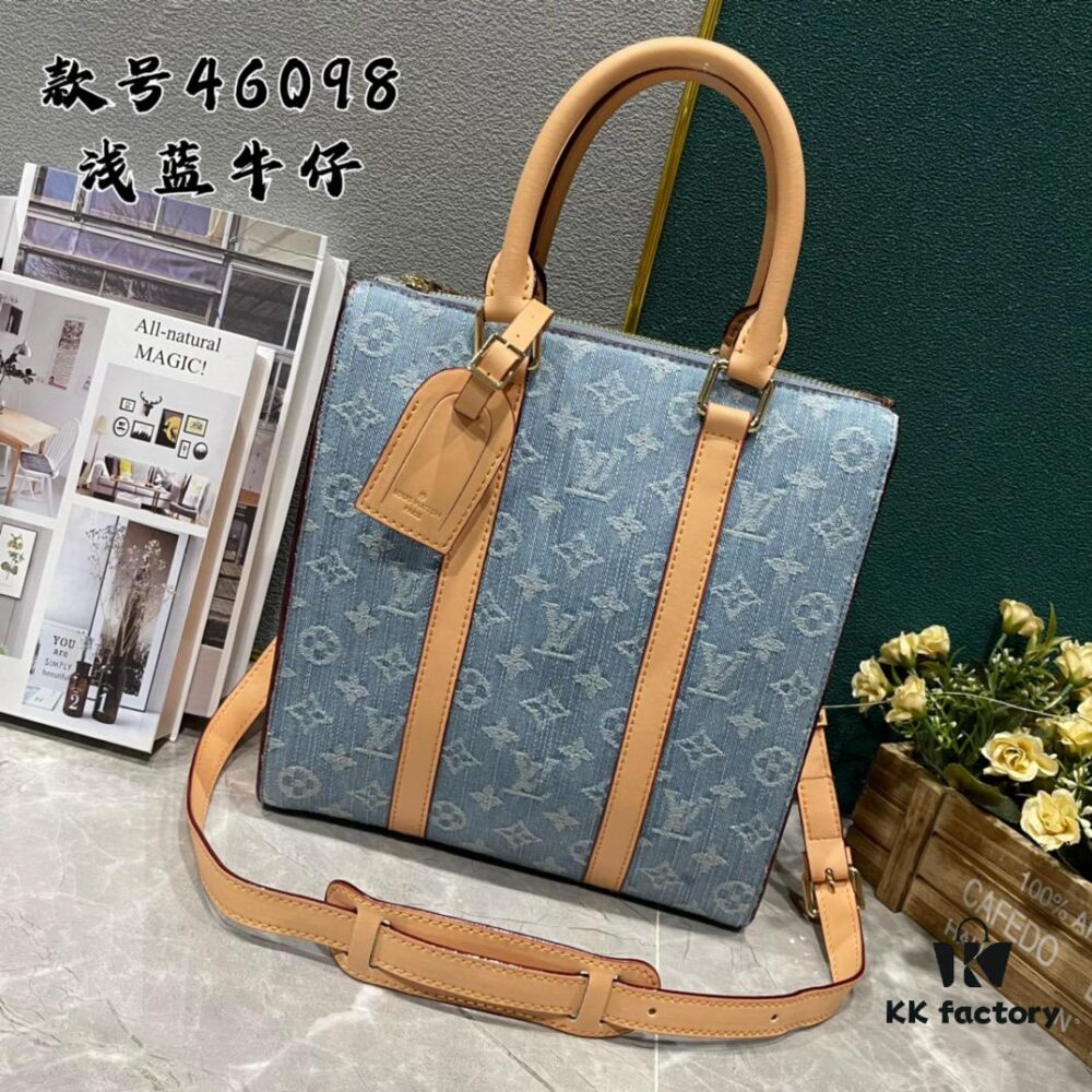 Upgraded 210 M46098 M59960 Light Blue Denim Sac Plat Cross Bag