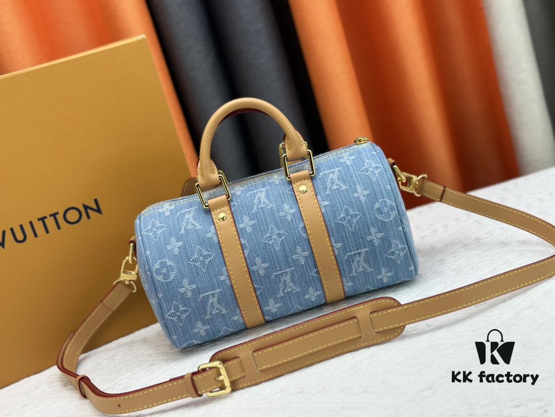 M46271 M20900 Light Blue Denim Keepall 25 Bag