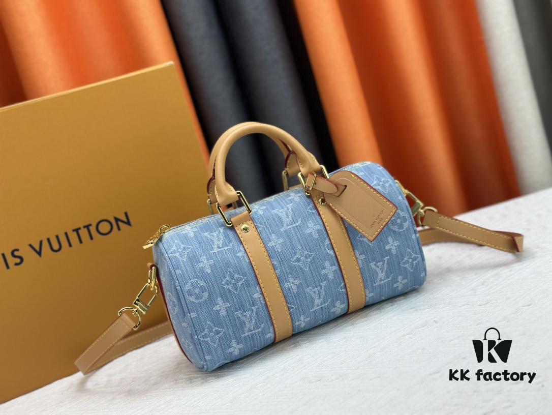 M46271 M20900 Light Blue Denim Keepall 25 Bag