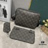 Upgraded M46340 69443 45320 2022 Official New Arrival 3D Printed Trio Messenger Bag Embodying the Trendy Charm of Damier Spray
