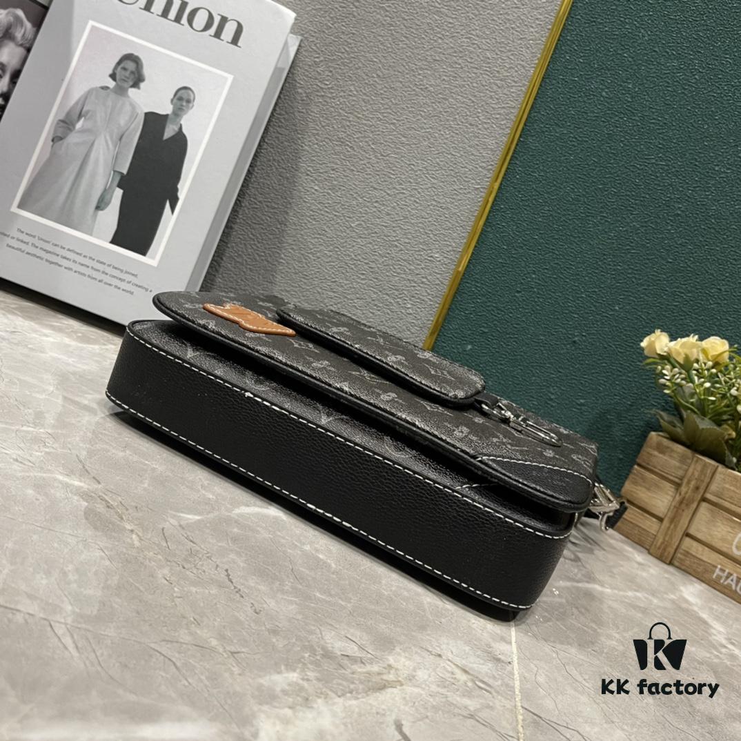 Upgraded M46340 69443 45320 2022 Official New Arrival 3D Printed Trio Messenger Bag Embracing the Trendy Charm of Damier Spray