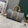 Upgraded M46271 M22762 Checkered Denim Keepall 25 Bag