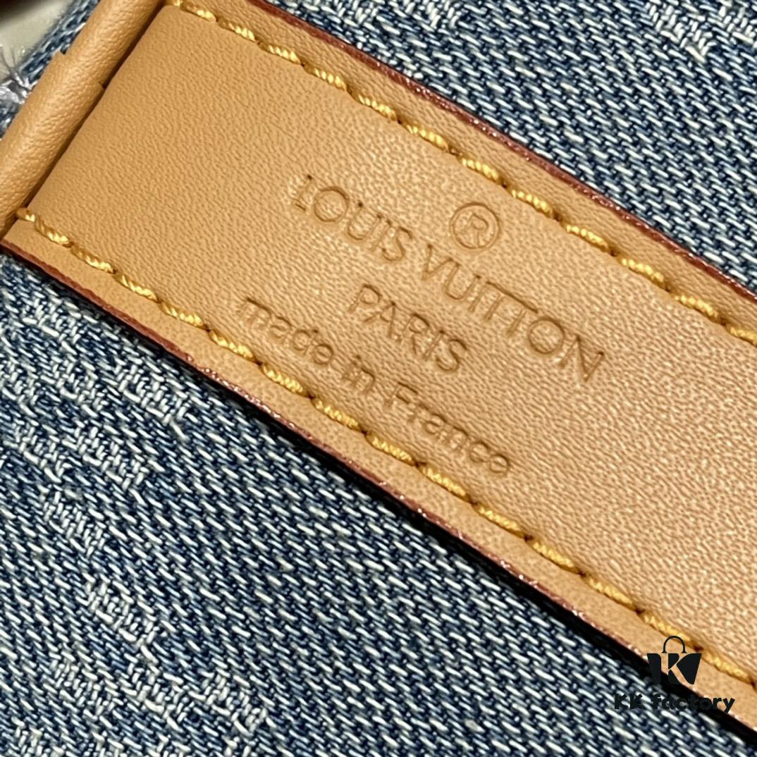 Upgraded M46271 M22762 Checkered Denim Keepall 25 Bag