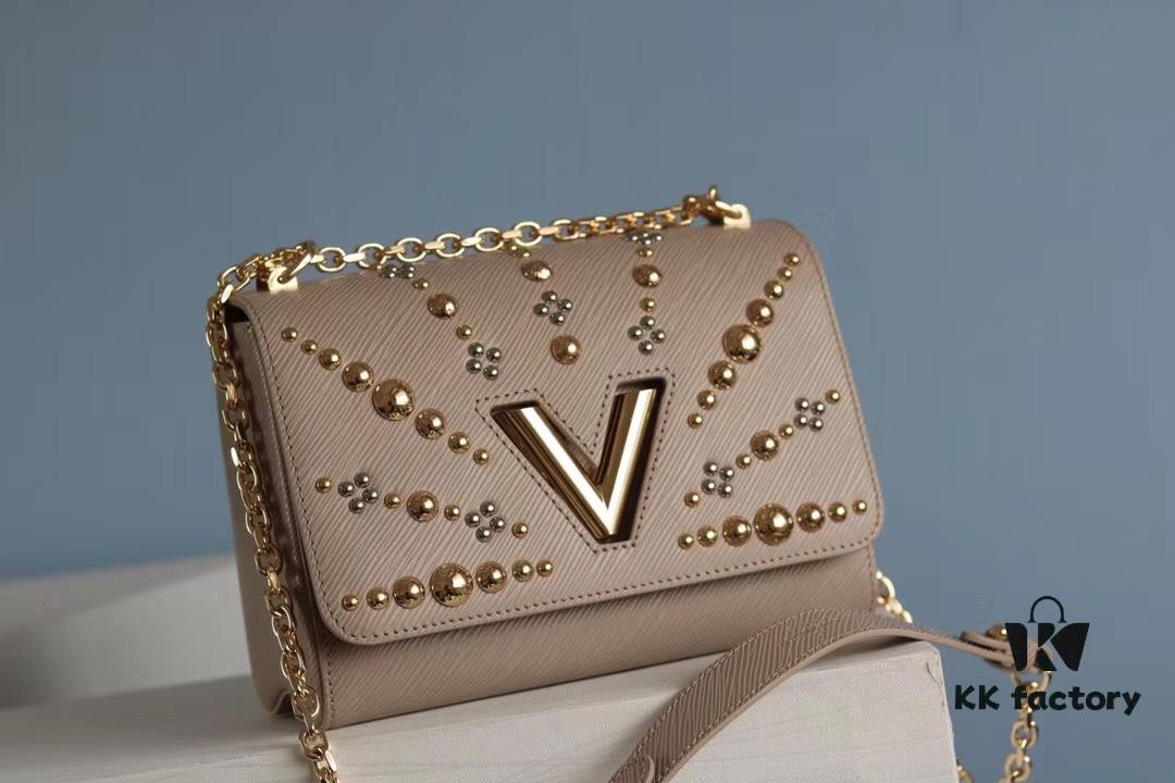 50306 Top Original Medium Twist Denim Bag [Rose] Compare and Confirm Inner Code: 0088 [Sun][Sun] LV's Latest and Hottest Model Released 💃