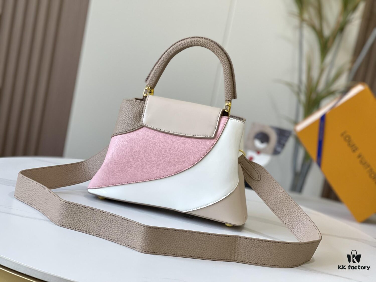 Upgraded M59864 Gray Purple Two-Tone Gold Tone Hardware