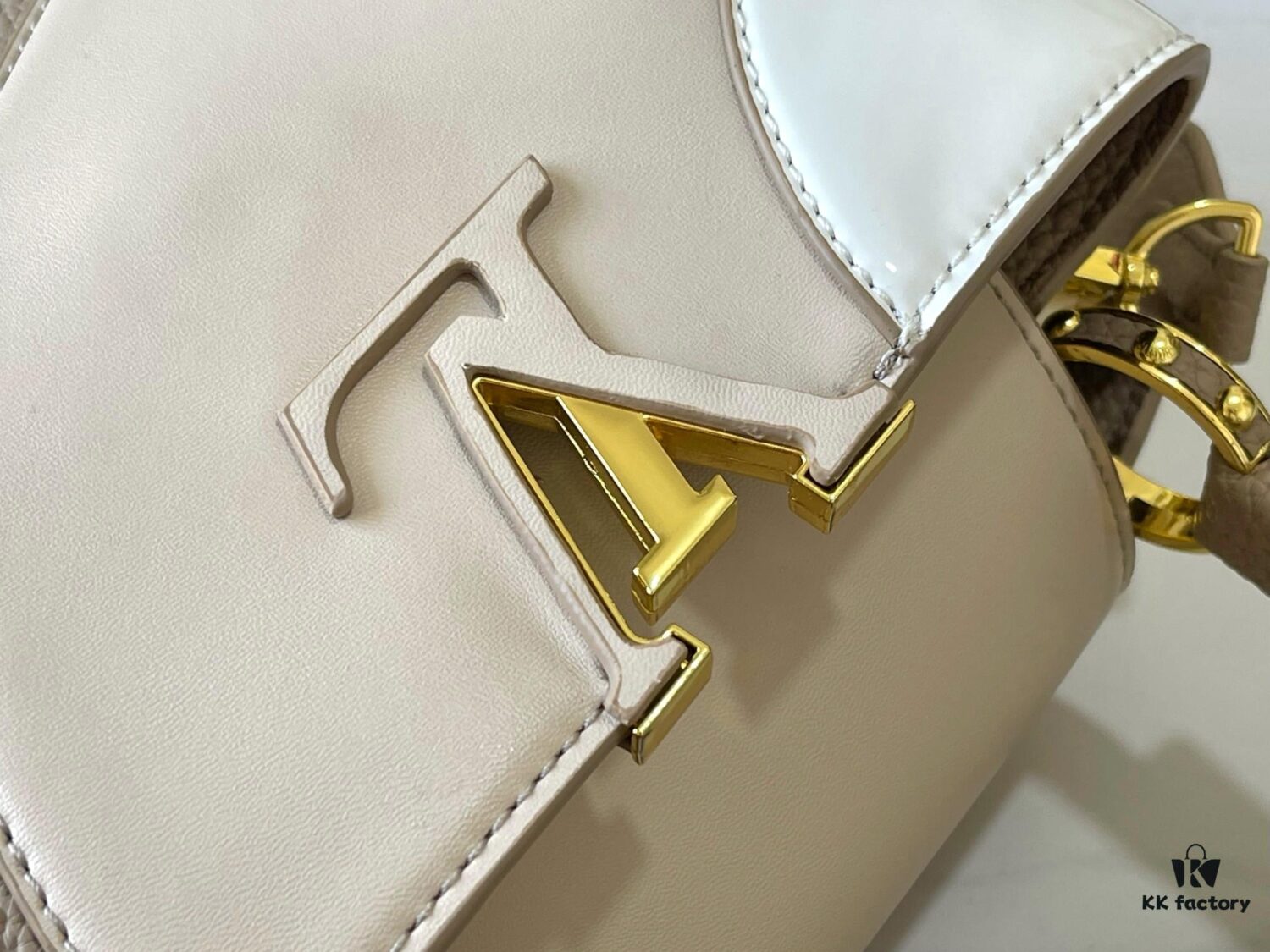 Upgraded M59864 Gray Purple Two-Tone Gold Tone Hardware