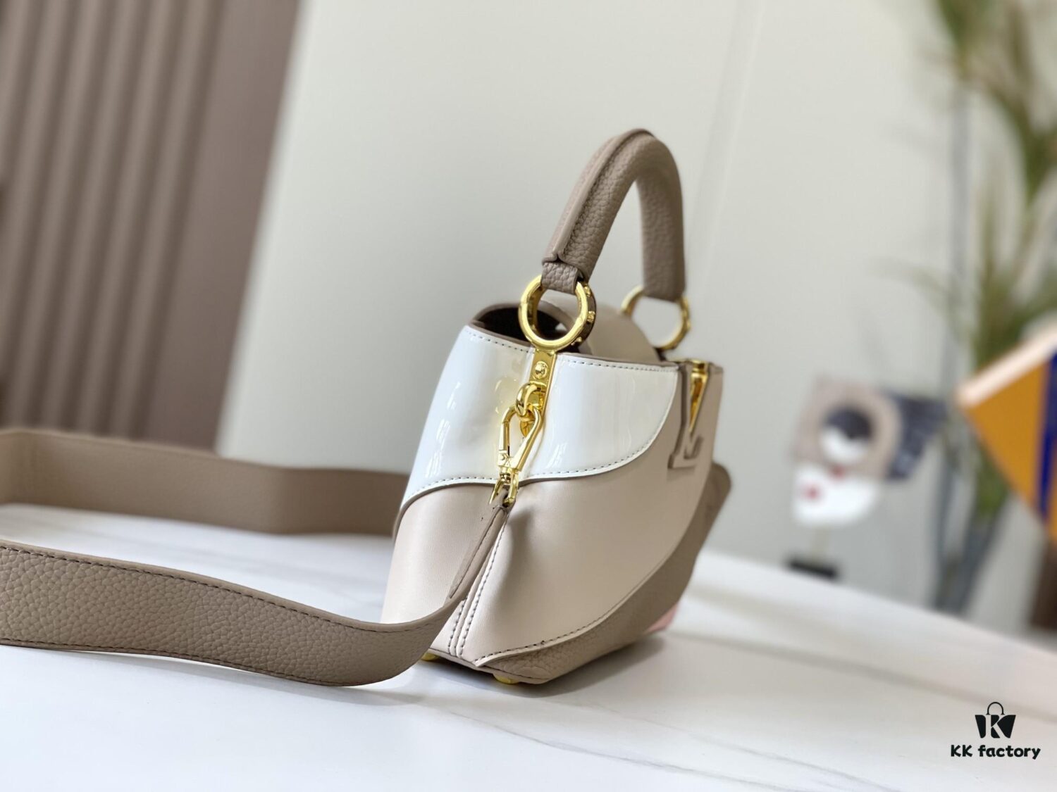 Upgraded M59863 Gray-Purple Three-Piece Gold-Tone Lock