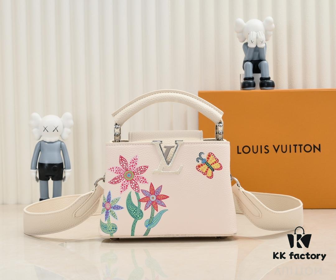Upgraded Version M21754 White LV x YK Capucines Mini Bag