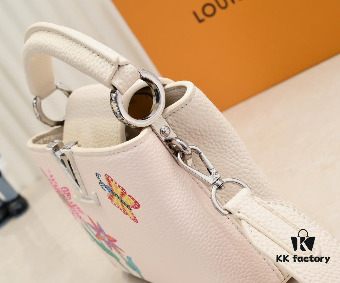 Upgraded Version M21754 White LV x YK Capucines Mini Bag