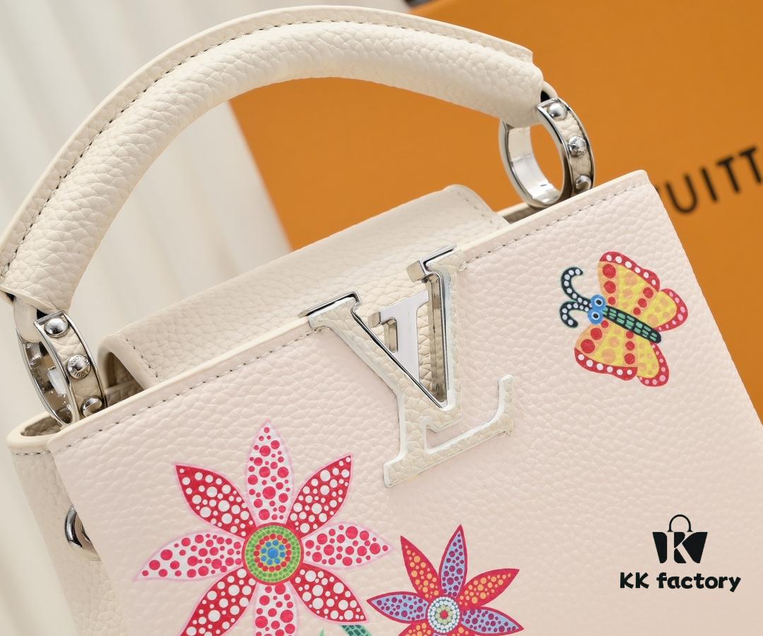Upgraded Version M21754 White LV x YK Capucines Mini Bag