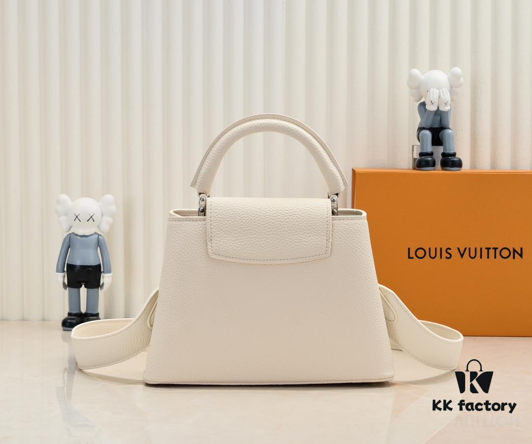 Upgraded Version M21755 White LV x YK Capucines Small Handbag