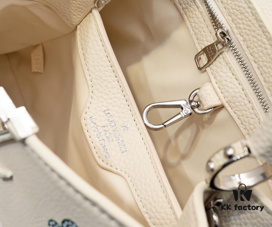 Upgraded Version M21755 White LV x YK Capucines Small Handbag