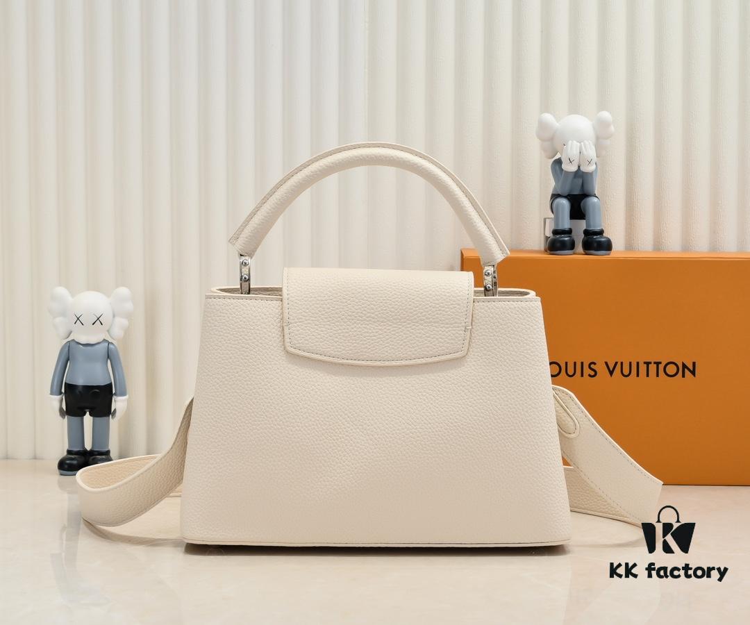Upgraded Version M21756 White LV x YK Capucines Medium Handbag