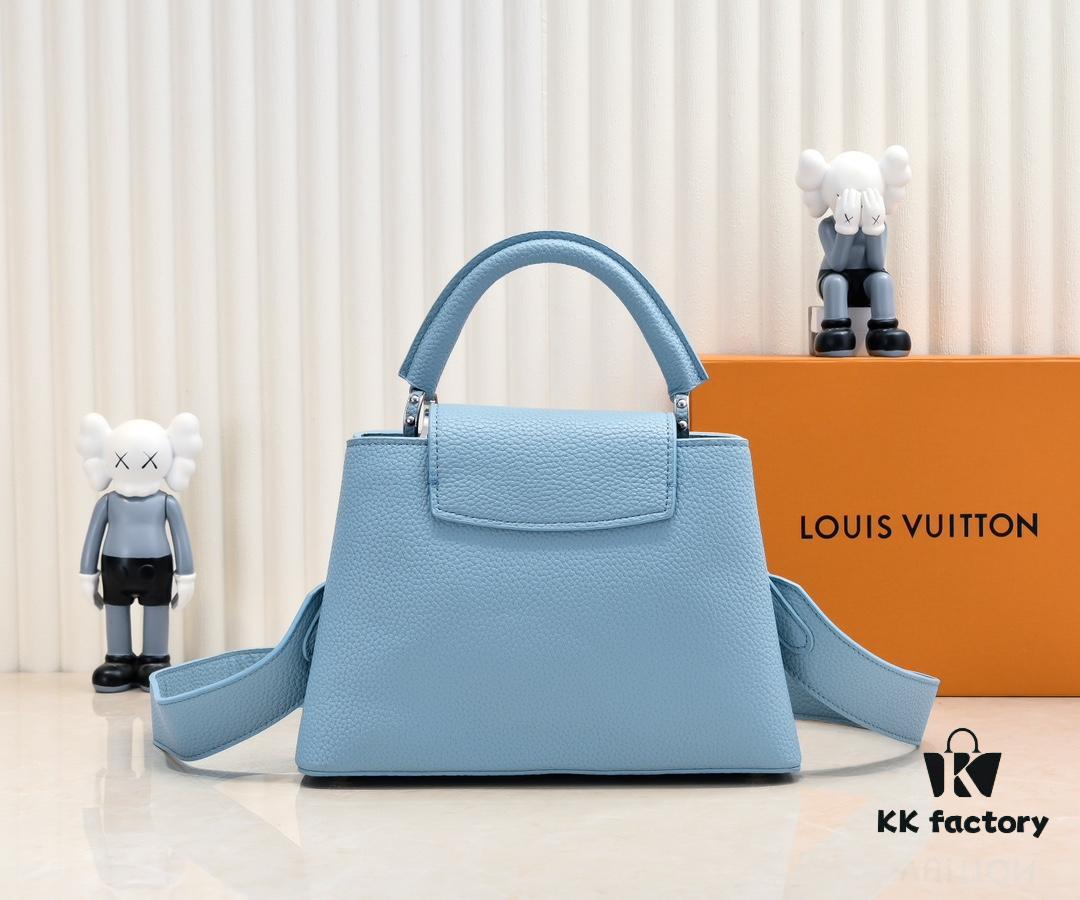 Upgraded Version M21755 Blue LV x YK Capucines Small Handbag
