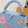Upgraded Version M21755 Blue LV x YK Capucines Small Handbag