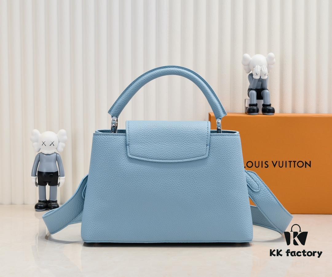 Upgraded Version M21756 Blue LV x YK Capucines Medium Handbag