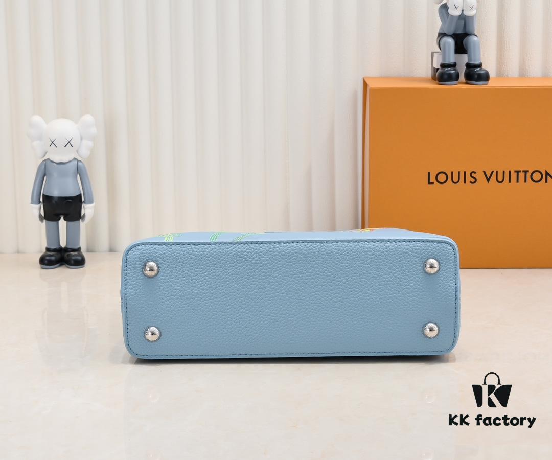 Upgraded Version M21756 Blue LV x YK Capucines Medium Handbag