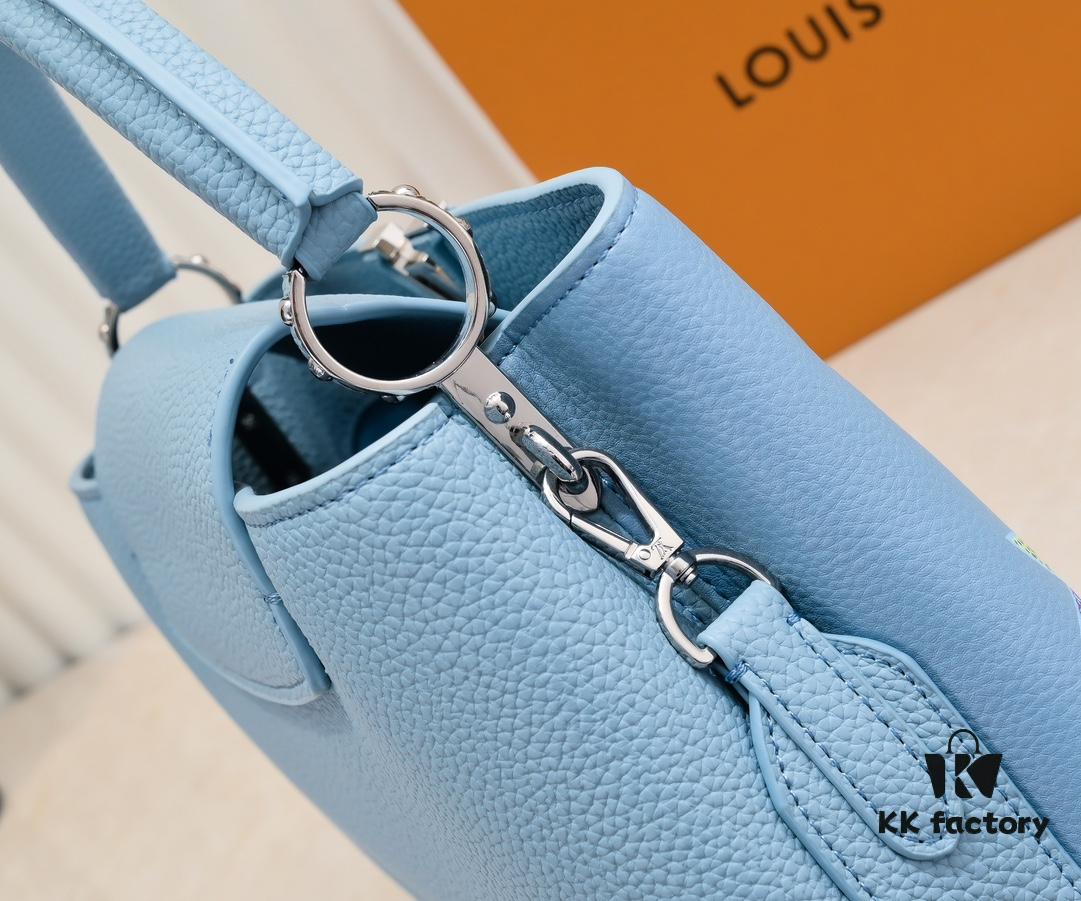 Upgraded Version M21756 Blue LV x YK Capucines Medium Handbag