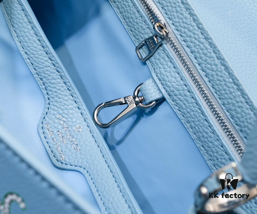 Upgraded Version M21756 Blue LV x YK Capucines Medium Handbag