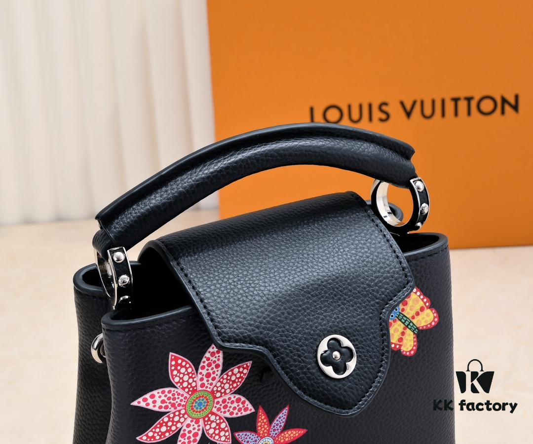 Upgraded Version M21754 Black LV x YK Capucines Mini Bag