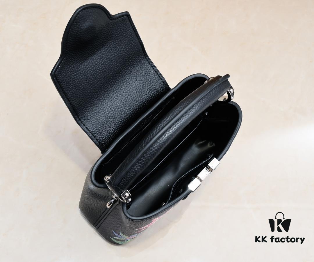 Upgraded Version M21754 Black LV x YK Capucines Mini Bag