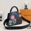 Upgraded Version M21755 Black LV x YK Capucines Small Handbag