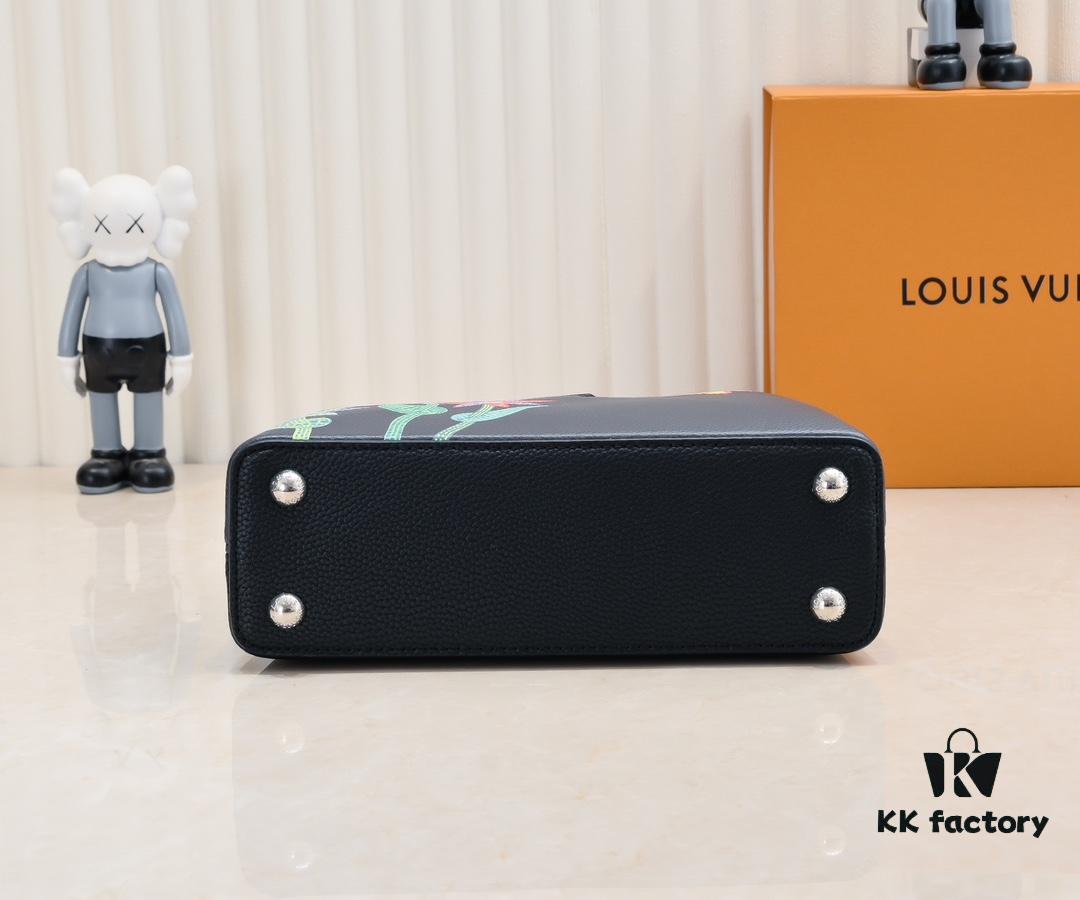 Upgraded Version M21755 Black LV x YK Capucines Small Handbag