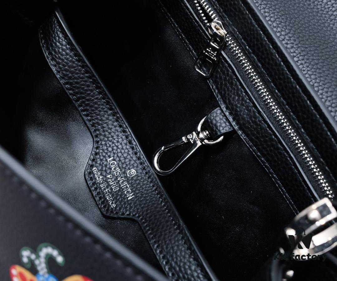 Upgraded Version M21756 Black LV x YK Capucines Medium Handbag