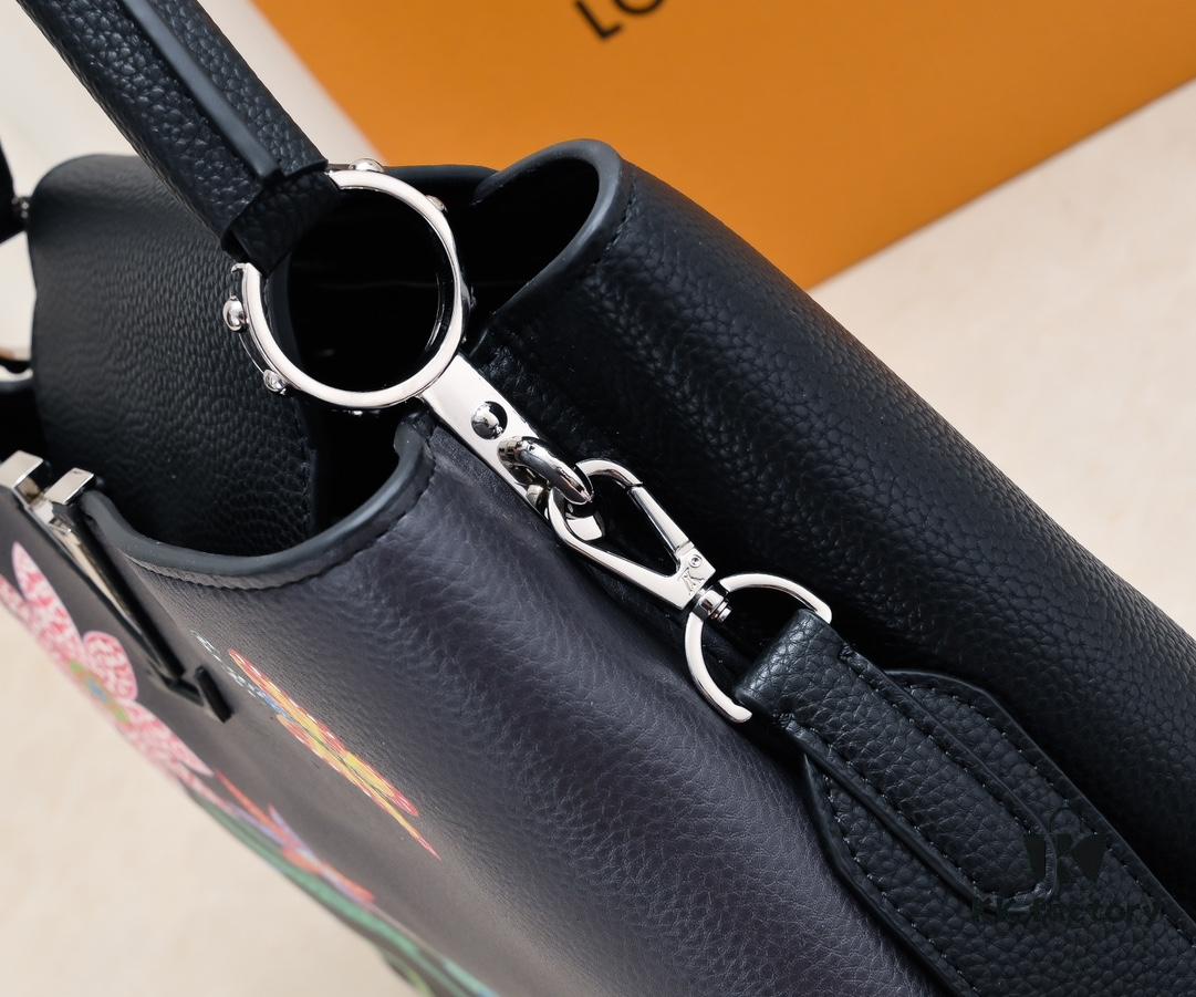 Upgraded Version M21756 Black LV x YK Capucines Medium Handbag