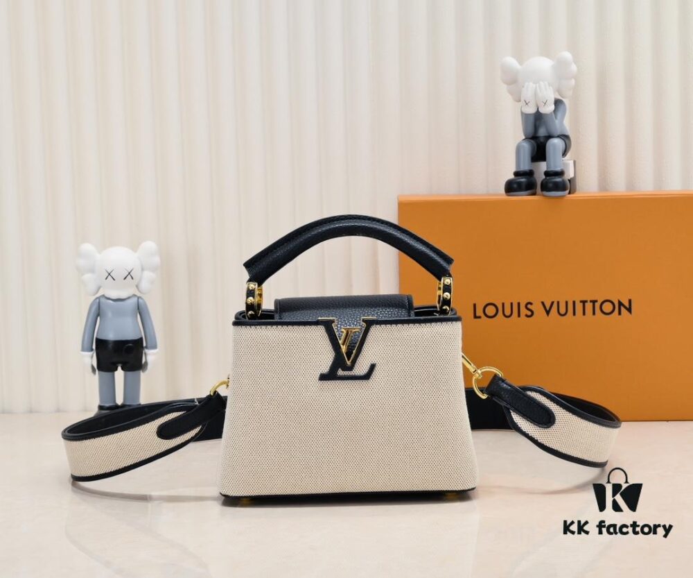 Upgraded M59872 Linen with Black and Gold Hardware