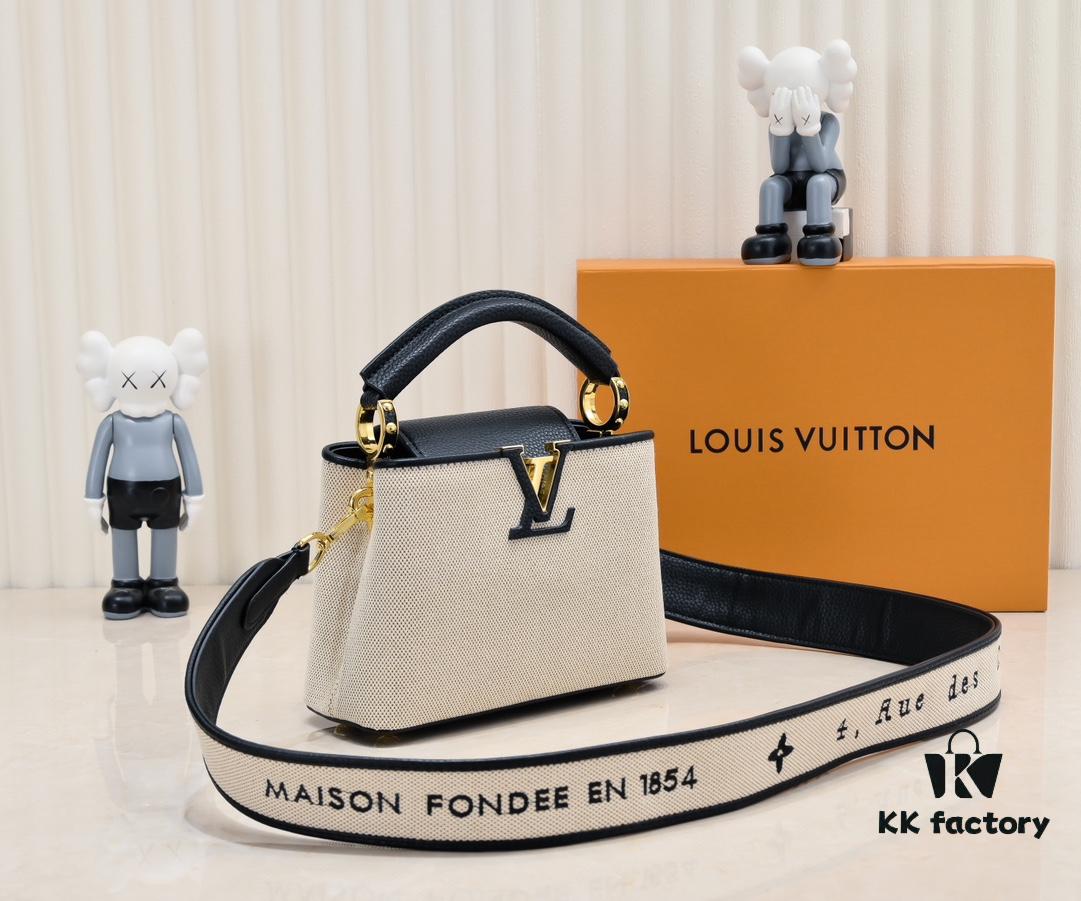 Upgraded M59872 Linen with Black and Gold Hardware