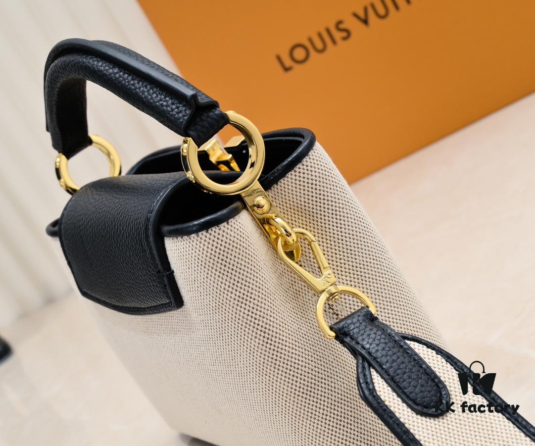 Upgraded M59872 Linen with Black and Gold Hardware