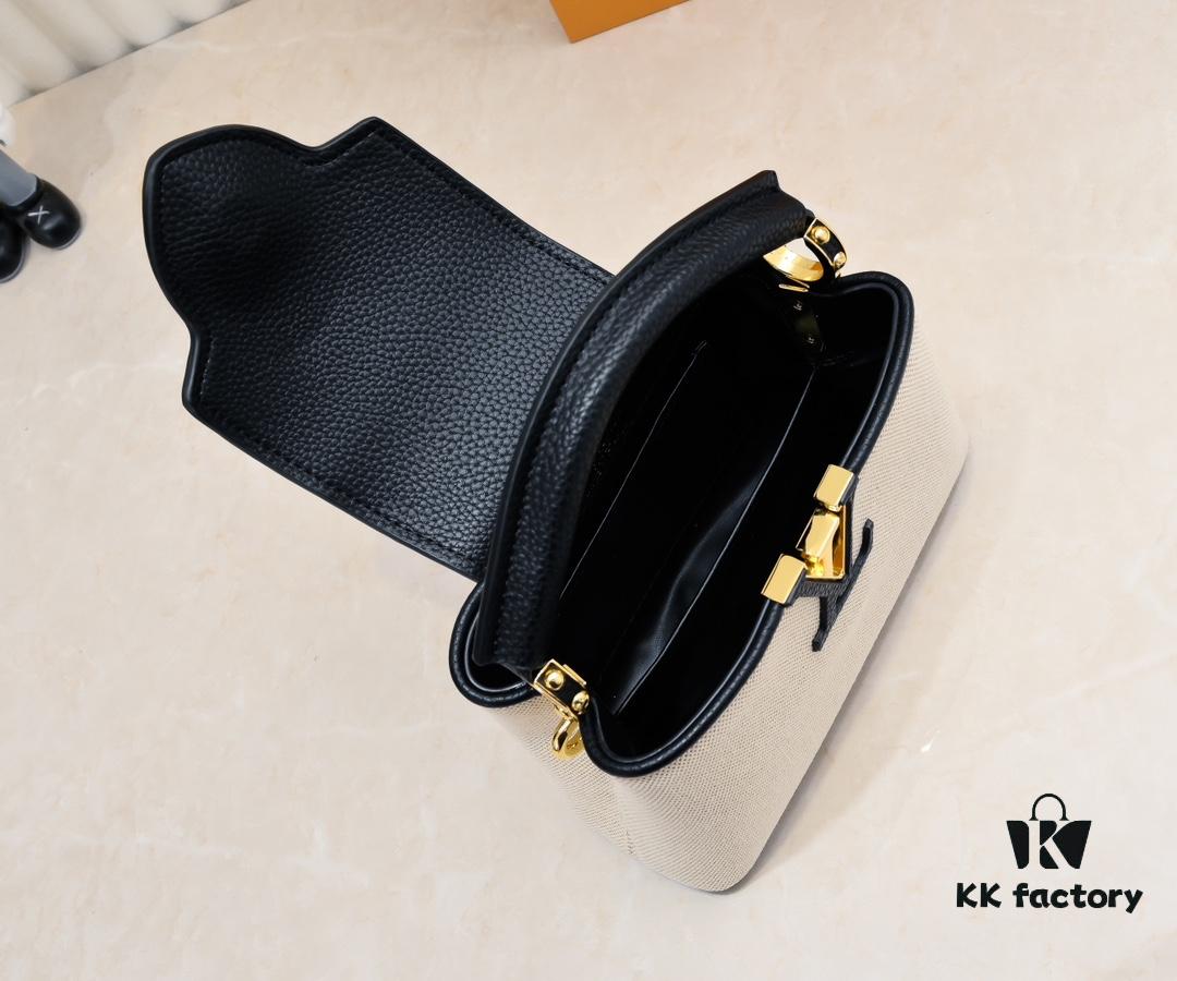 Upgraded M59872 Linen with Black and Gold Hardware