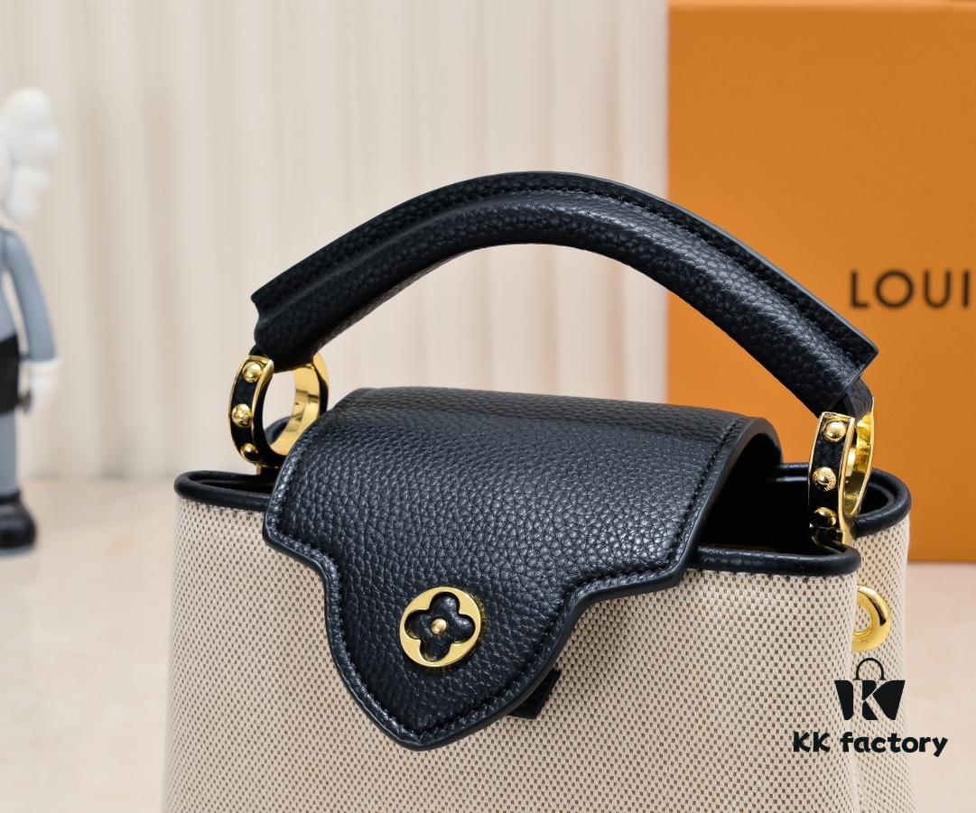 Upgraded M59872 Linen with Black and Gold Hardware