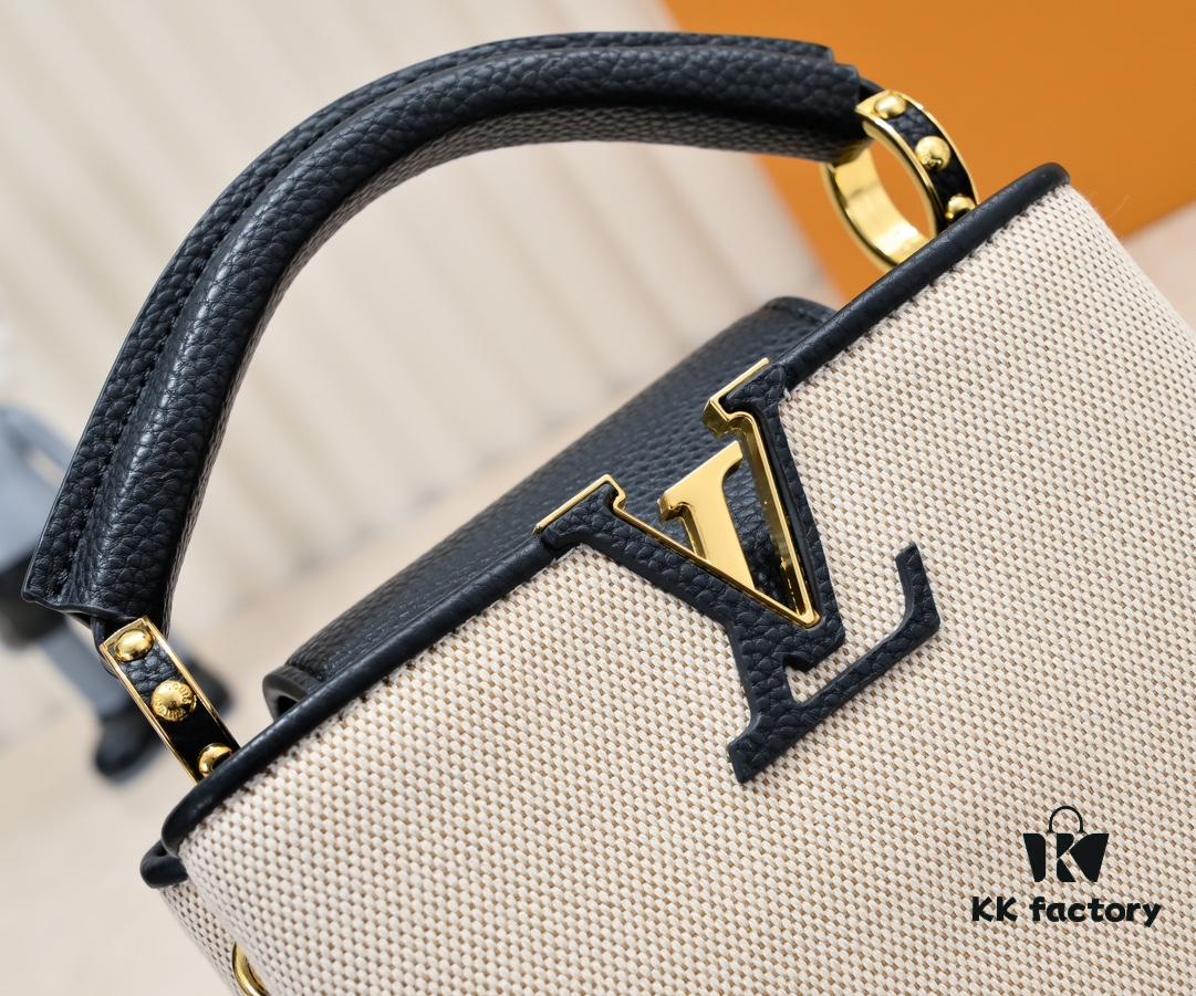 Upgraded M59872 Linen with Black and Gold Hardware