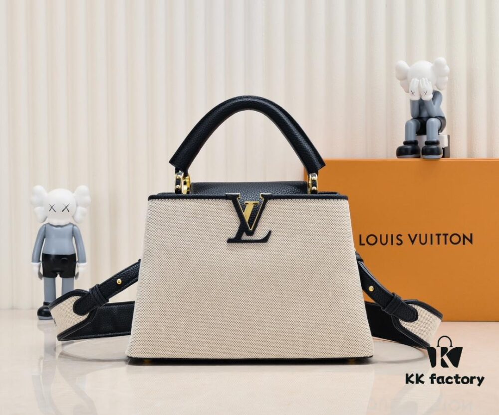 Upgraded M59873 Linen with Black and Gold Hardware