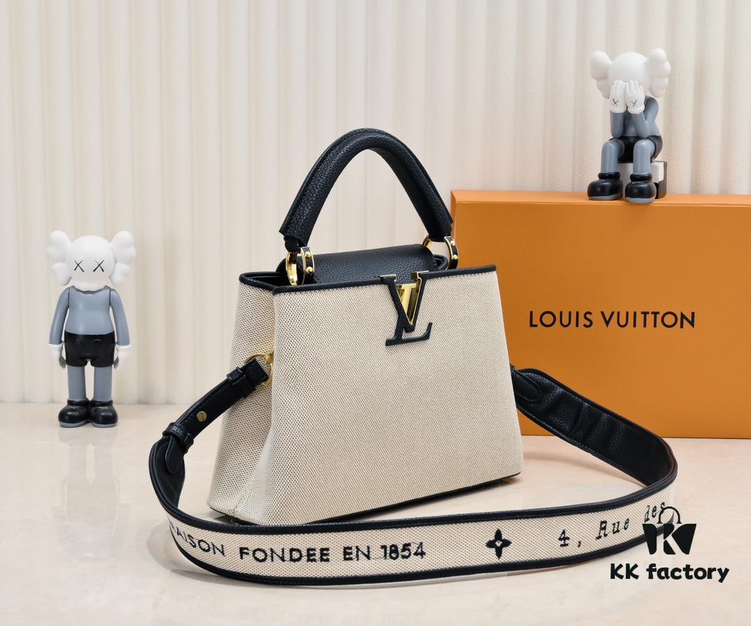 Upgraded M59873 Linen with Black and Gold Hardware